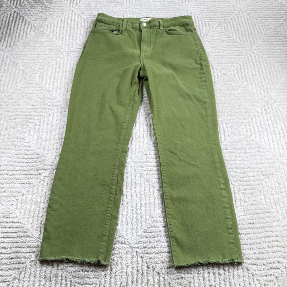 L'AGENCE Sada Slim Cropped Jeans Womens 28 Green High Rise Earthy Cactus Green